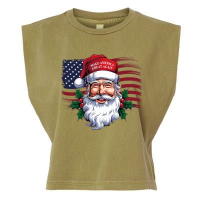 Make A Christmas Great Again Xmas Trump Maga Pajamas Santa Garment-Dyed Women's Muscle Tee