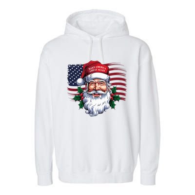 Make A Christmas Great Again Xmas Trump Maga Pajamas Santa Garment-Dyed Fleece Hoodie