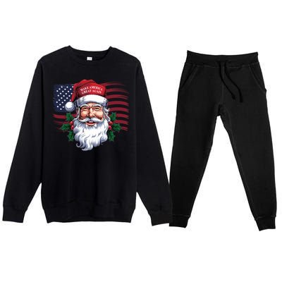 Make A Christmas Great Again Xmas Trump Maga Pajamas Santa Great Gift Premium Crewneck Sweatsuit Set