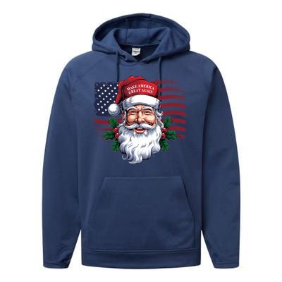 Make A Christmas Great Again Xmas Trump Maga Pajamas Santa Great Gift Performance Fleece Hoodie