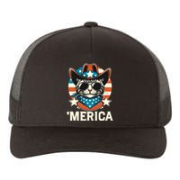 Merica American Cat Sunglasses Patriotic 4th Of July Yupoong Adult 5-Panel Trucker Hat