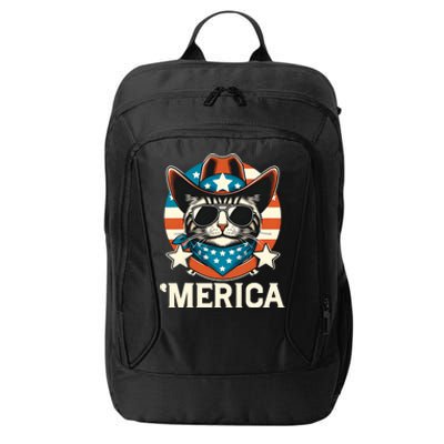 Merica American Cat Sunglasses Patriotic 4th Of July City Backpack