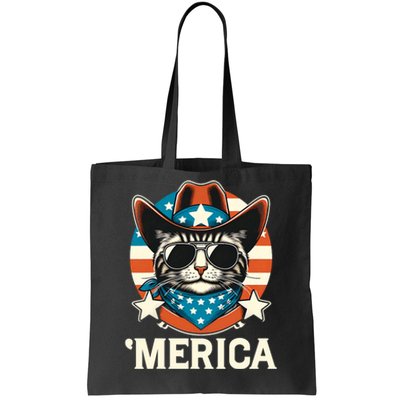 Merica American Cat Sunglasses Patriotic 4th Of July Tote Bag