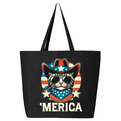 Merica American Cat Sunglasses Patriotic 4th Of July 25L Jumbo Tote