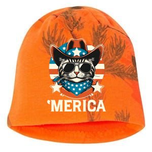 Merica American Cat Sunglasses Patriotic 4th Of July Kati - Camo Knit Beanie