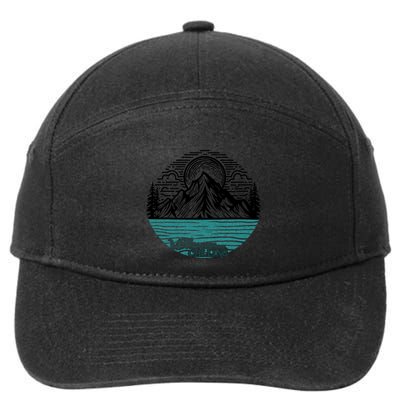 Mountains Are Calling Outdoor Adventure Graphic 7-Panel Snapback Hat