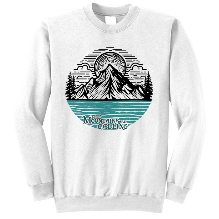 Mountains Are Calling Outdoor Adventure Graphic Sweatshirt