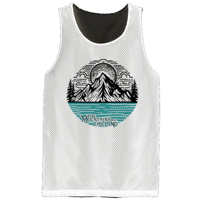 Mountains Are Calling Outdoor Adventure Graphic Mesh Reversible Basketball Jersey Tank