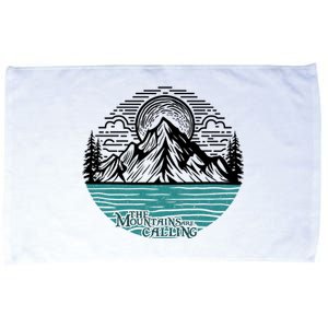 Mountains Are Calling Outdoor Adventure Graphic Microfiber Hand Towel