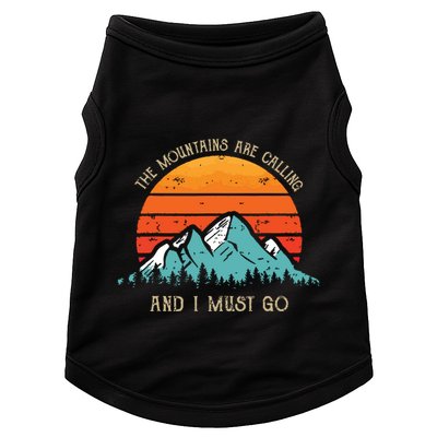Mountains Are Calling I Must Go 70s 80s Sun Vintage Retro Doggie Tank