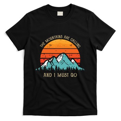 Mountains Are Calling I Must Go 70s 80s Sun Vintage Retro T-Shirt