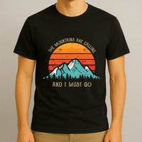 Mountains Are Calling I Must Go 70s 80s Sun Vintage Retro T-Shirt