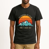 Mountains Are Calling I Must Go 70s 80s Sun Vintage Retro Tall T-Shirt