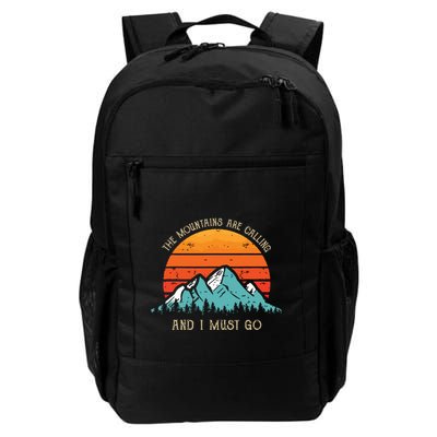 Mountains Are Calling I Must Go 70s 80s Sun Vintage Retro Backpack