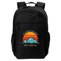 Mountains Are Calling I Must Go 70s 80s Sun Vintage Retro Backpack