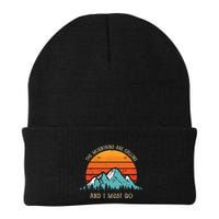 Mountains Are Calling I Must Go 70s 80s Sun Vintage Retro Beanie