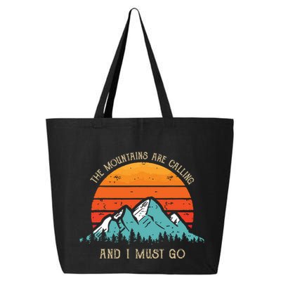 Mountains Are Calling I Must Go 70s 80s Sun Vintage Retro 25L Jumbo Tote