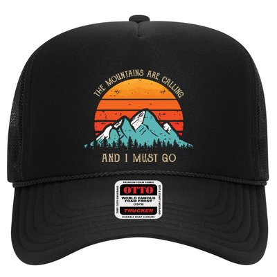 Mountains Are Calling I Must Go 70s 80s Sun Vintage Retro Trucker Hat