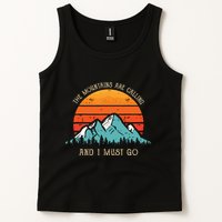 Mountains Are Calling I Must Go 70s 80s Sun Vintage Retro Tank Top
