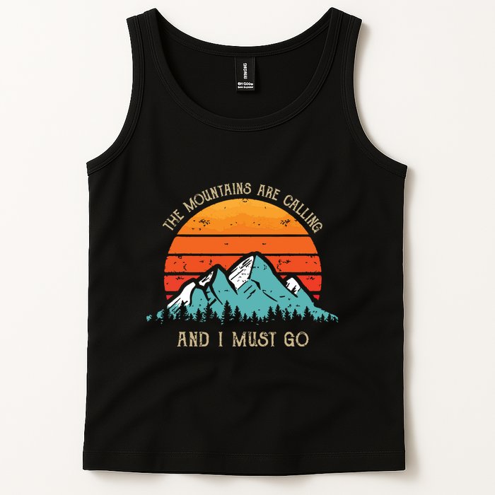 Mountains Are Calling I Must Go 70s 80s Sun Vintage Retro Tank Top