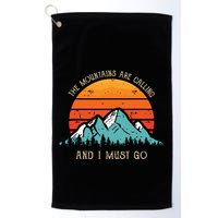 Mountains Are Calling I Must Go 70s 80s Sun Vintage Retro Golf Towel