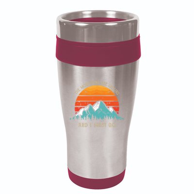 Mountains Are Calling I Must Go 70s 80s Sun Vintage Retro 16oz Travel Tumbler