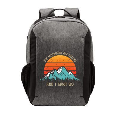 Mountains Are Calling I Must Go 70s 80s Sun Vintage Retro Vector Backpack