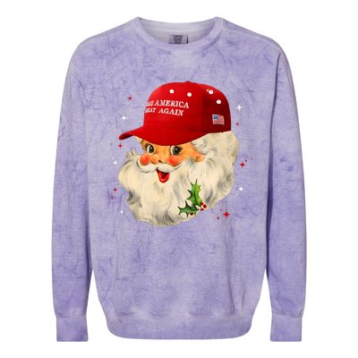 Make A Christmas Great Again Funny Xmas Trump Santa Pajamas Colorblast Crewneck Sweatshirt