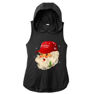 Make A Christmas Great Again Funny Xmas Trump Santa Pajamas Ladies PosiCharge Tri-Blend Wicking Draft Hoodie Tank