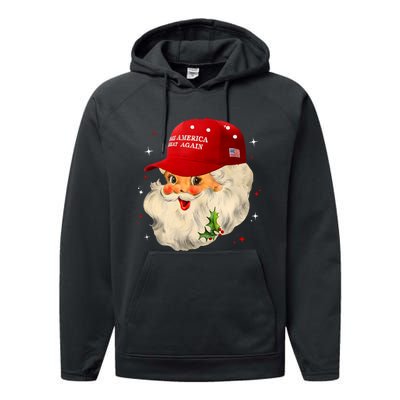 Make A Christmas Great Again Funny Xmas Trump Santa Pajamas Performance Fleece Hoodie