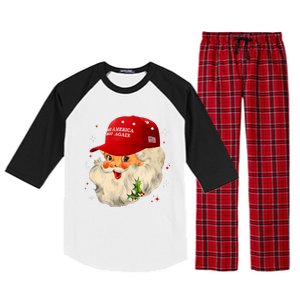 Make A Christmas Great Again Funny Xmas Trump Santa Pajamas Raglan Sleeve Pajama Set