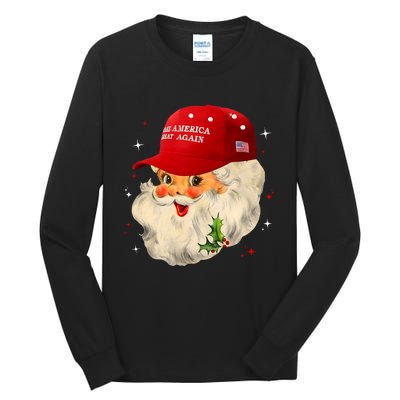 Make A Christmas Great Again Funny Xmas Trump Santa Pajamas Tall Long Sleeve T-Shirt