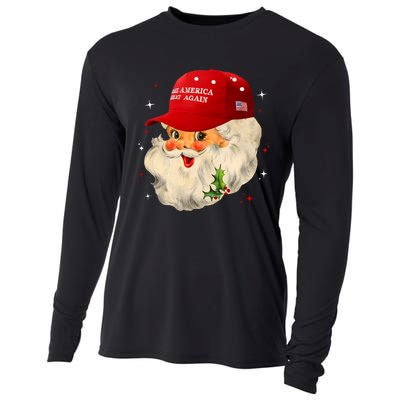 Make A Christmas Great Again Funny Xmas Trump Santa Pajamas Cooling Performance Long Sleeve Crew