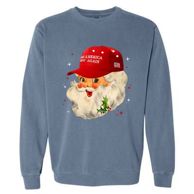 Make A Christmas Great Again Funny Xmas Trump Santa Pajamas Garment-Dyed Sweatshirt