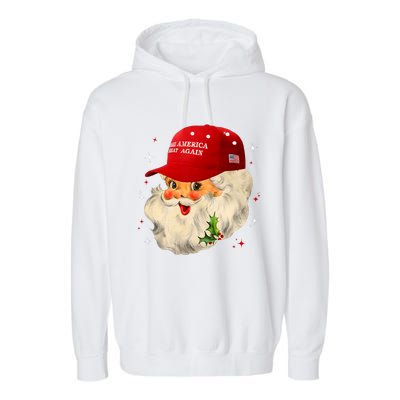 Make A Christmas Great Again Funny Xmas Trump Santa Pajamas Garment-Dyed Fleece Hoodie