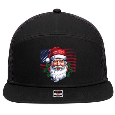 Make A Christmas Great Again Xmas Trump Maga Pajamas Santa 7 Panel Mesh Trucker Snapback Hat