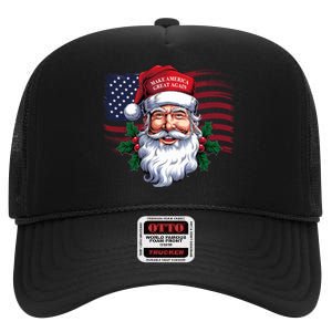 Make A Christmas Great Again Xmas Trump Maga Pajamas Santa High Crown Mesh Back Trucker Hat