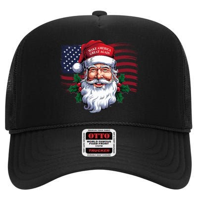 Make A Christmas Great Again Xmas Trump Maga Pajamas Santa High Crown Mesh Back Trucker Hat