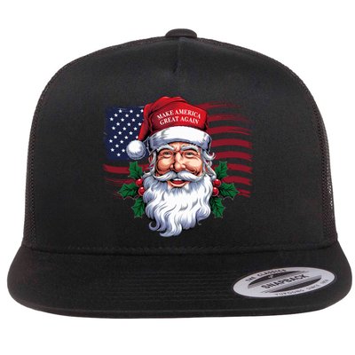 Make A Christmas Great Again Xmas Trump Maga Pajamas Santa Flat Bill Trucker Hat