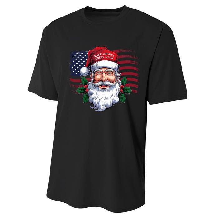 Make A Christmas Great Again Xmas Trump Maga Pajamas Santa Performance Sprint T-Shirt