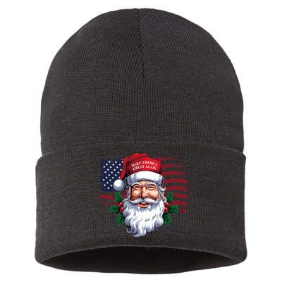 Make A Christmas Great Again Xmas Trump Maga Pajamas Santa Sustainable Knit Beanie