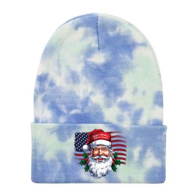 Make A Christmas Great Again Xmas Trump Maga Pajamas Santa Tie Dye 12in Knit Beanie