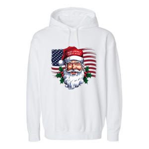 Make A Christmas Great Again Xmas Trump Maga Pajamas Santa Garment-Dyed Fleece Hoodie