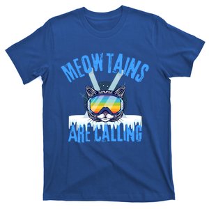 Meowtains Are Calling Funny Ski Cat Lovers Skiing Gift T-Shirt