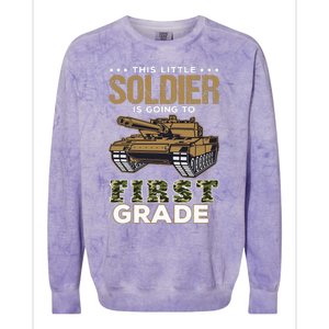 Military Army Camo Tanks First Grade Back To School Colorblast Crewneck Sweatshirt