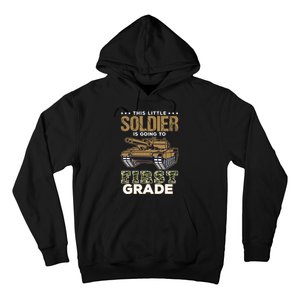 Military Army Camo Tanks First Grade Back To School Hoodie