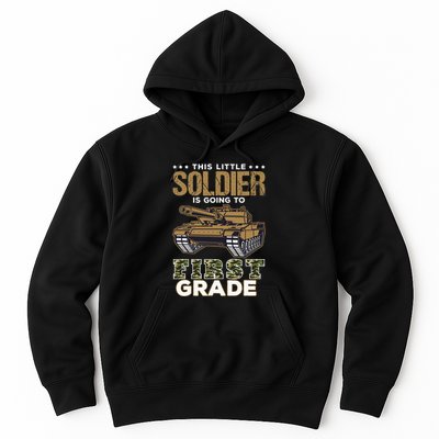 Military Army Camo Tanks First Grade Back To School Hoodie