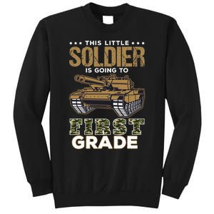 Military Army Camo Tanks First Grade Back To School Sweatshirt