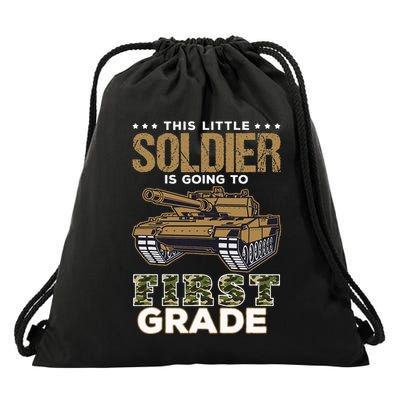 Military Army Camo Tanks First Grade Back To School Drawstring Bag
