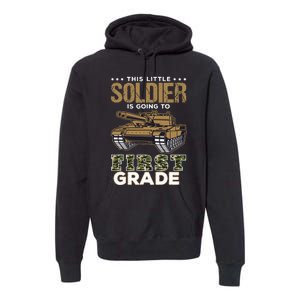 Military Army Camo Tanks First Grade Back To School Premium Hoodie